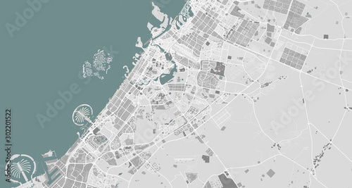 Detailed map of Dubai, UAE