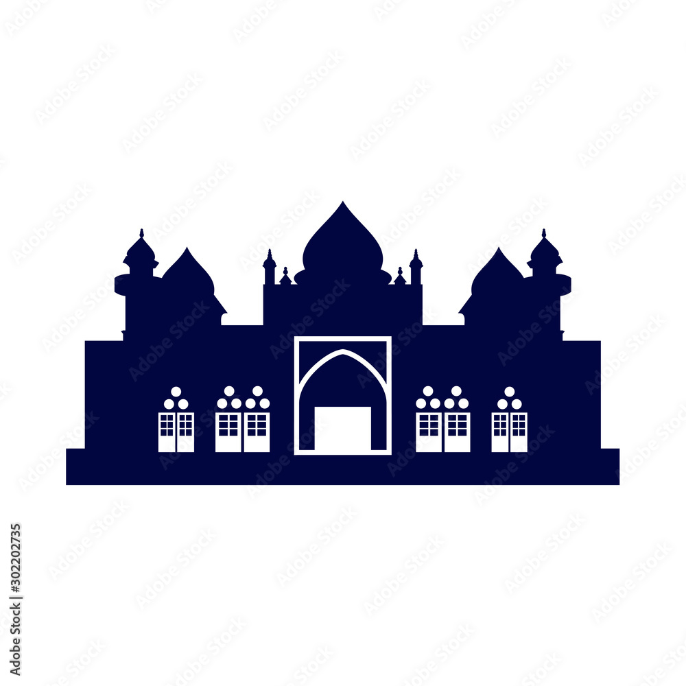 Mosque Logo Design Vector Template. Mosque Icon Symbol. Abstract Illustration