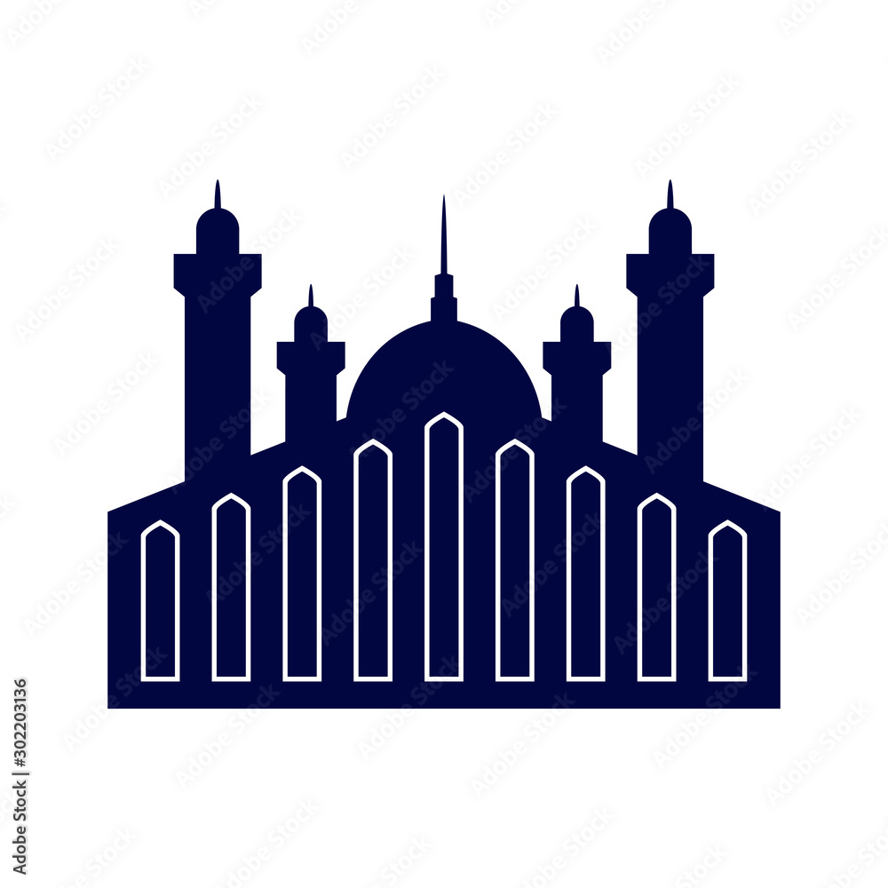 Mosque Logo Design Vector Template. Mosque Icon Symbol. Abstract Illustration