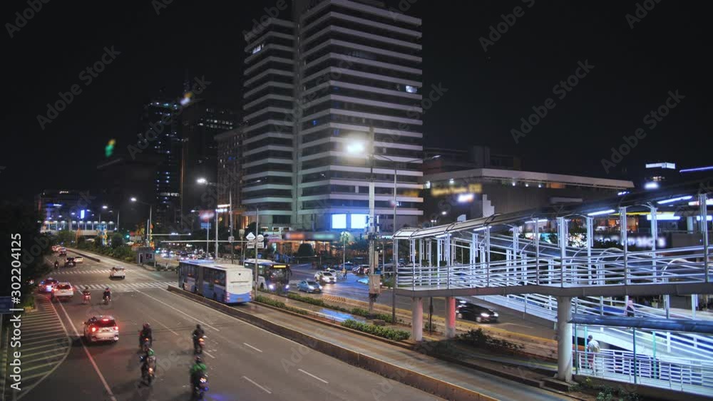 Traffic in the capital of Indonesia Jakarta at night. Traffic in the capital of Indonesia Jakarta at night.