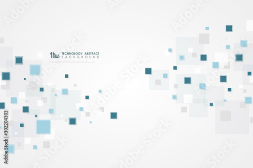 Abstract blue square technology of futuristic pattern design background. illustration vector eps10