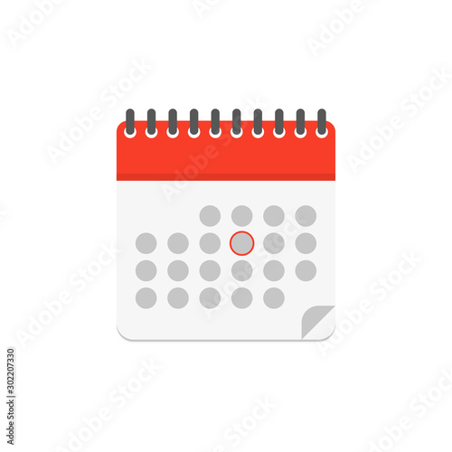 calendar color icon in flat style, vector