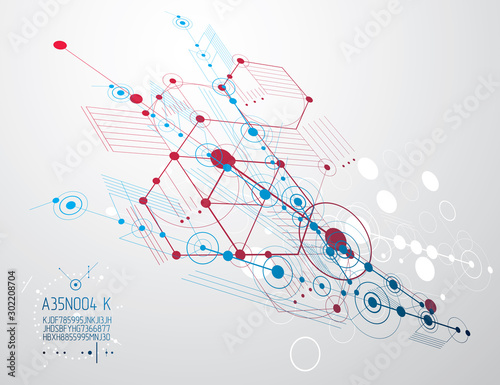Vector industrial and engineering background, future technical plan. Abstract blueprint of mechanism, mechanical scheme.