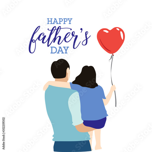 Happy Fathers day greeting card with typographic design. Vector illustration. © Lepusinensis