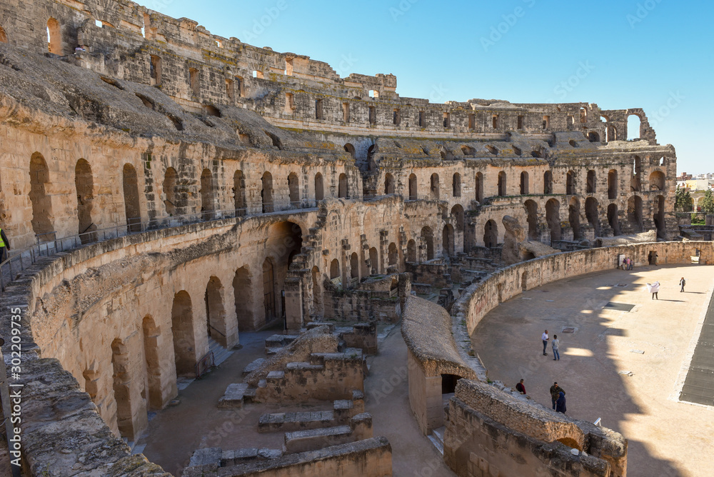 Roman amphitheater of El Jem on Tunisia