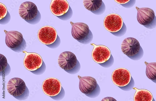 Obraz Kolorowy owocowy wzór: świeże figi