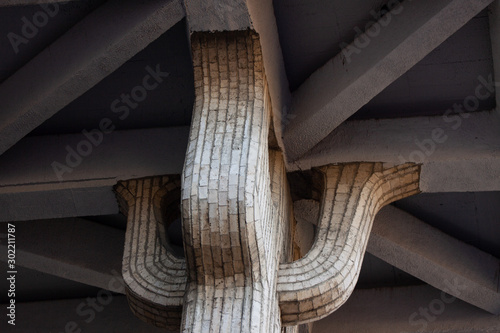 Greek bridge pylon. Greek style column.