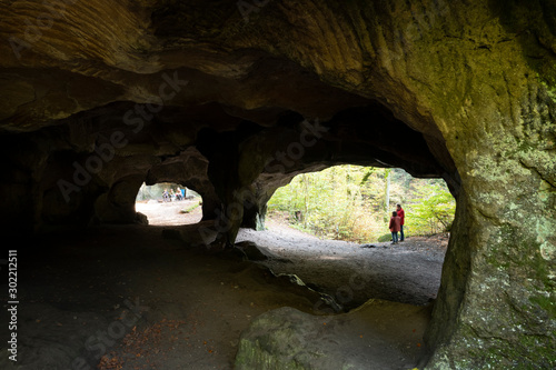 caves of hohllay or huel lee on the mullertal trail in luxemburg photo