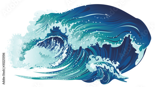 Rushing sea waves