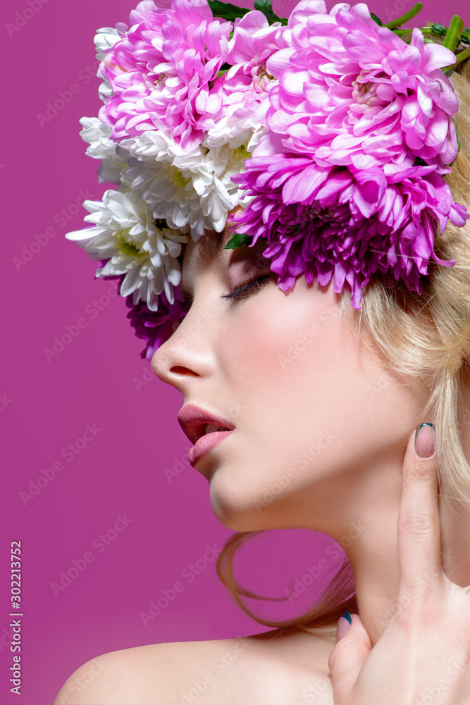 lady in a wreath of flowers lady in a wreath of flowers