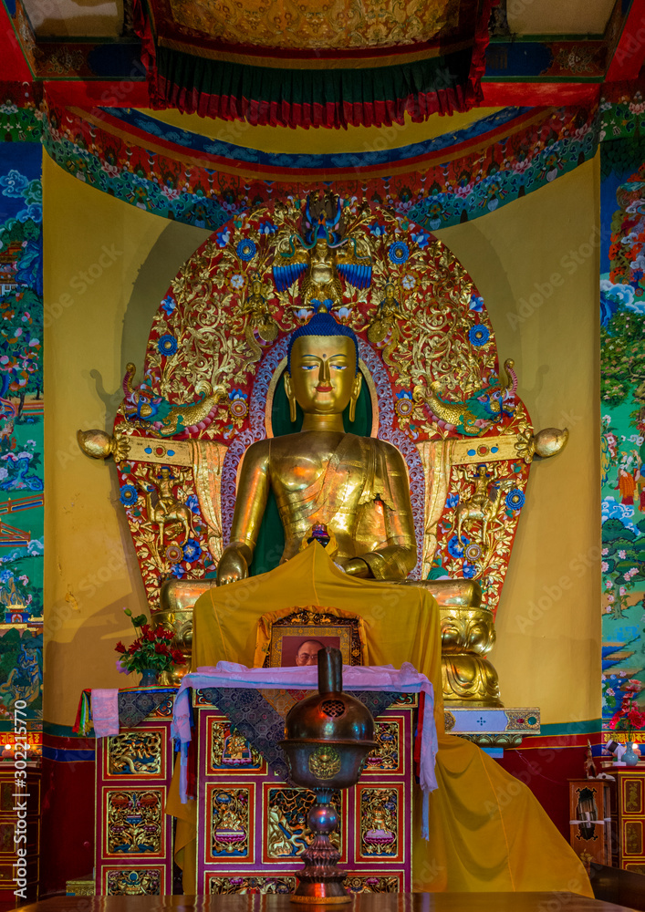 Inside Norbulingka Institute Temple, Dharamsala, India.