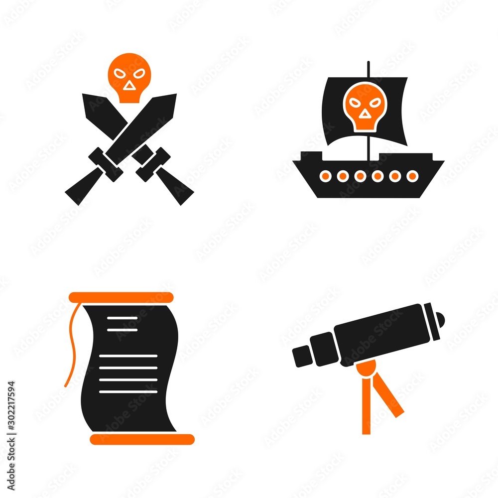 Fototapeta premium Set of 4 Quality icon