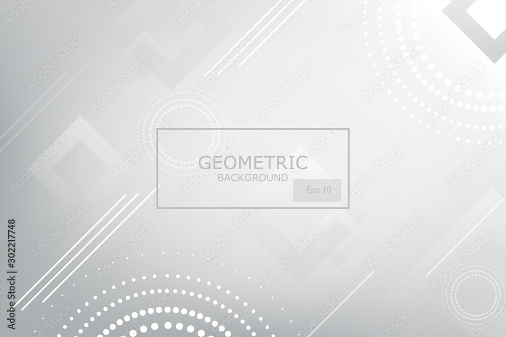 white and grey abstract gradient geometric shapes backround, shine and smooth circle with futurisctic and modern template.