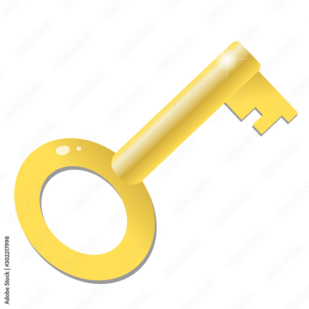 Lock with key. Metal padlock. Isolated elements for icon or symbol. Protection and security. Color image on white background. Vector illustration. Lock with key. Metal padlock. Isolated elements for icon or symbol. Protection and security. Color image on white background. Vector illustration.