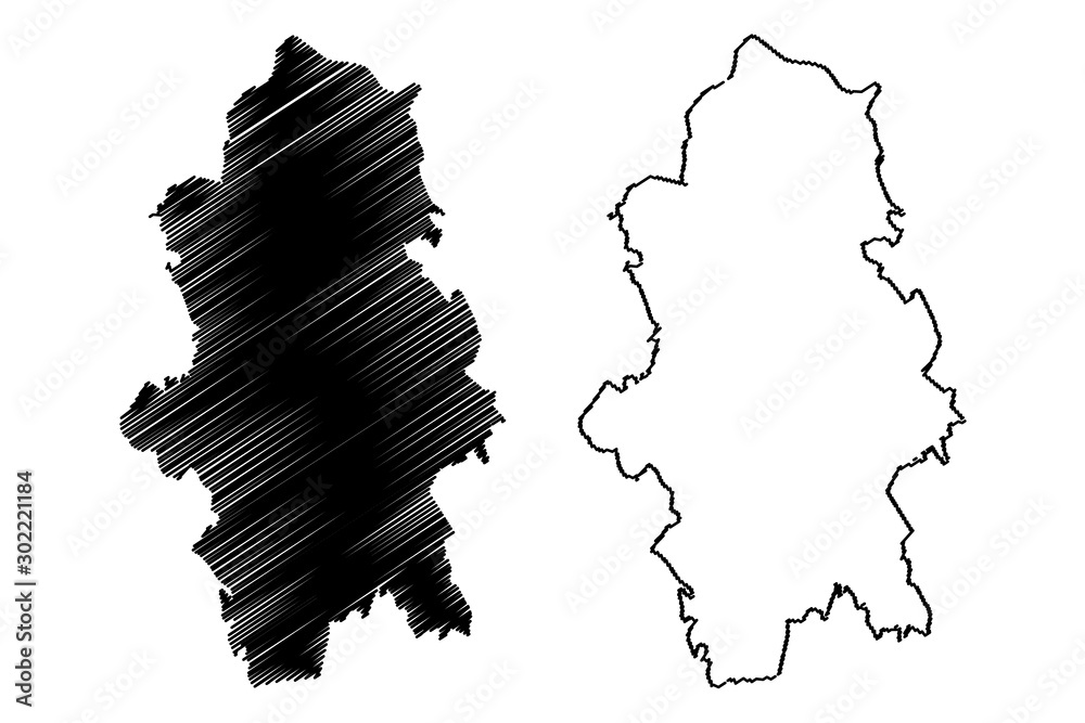 Central Finland Region (Republic of Finland) map vector illustration, scribble sketch Central map