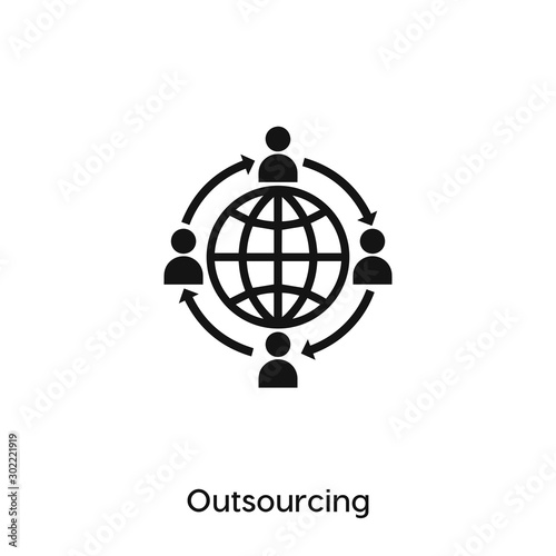 outsourcing icon. outsourcing vector symbol. Linear style sign for mobile concept and web design. outsourcing symbol illustration. Pixel vector graphics - Vector	