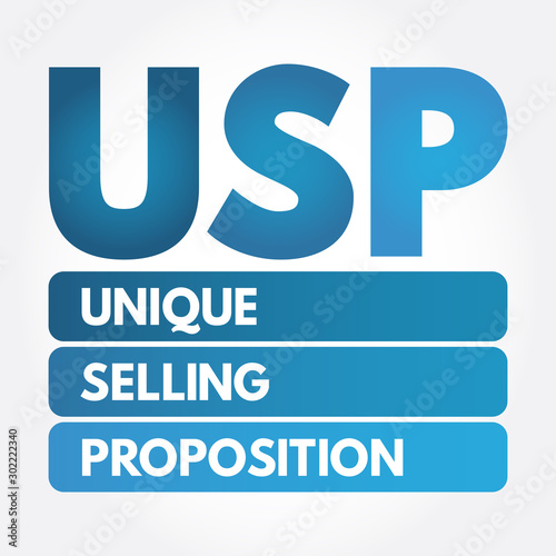 USP - Unique Selling Proposition acronym, business concept background