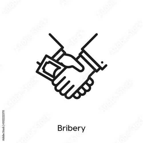bribery icon. bribe icon vector. Linear style sign for mobile concept and web design. bribery symbol illustration.	