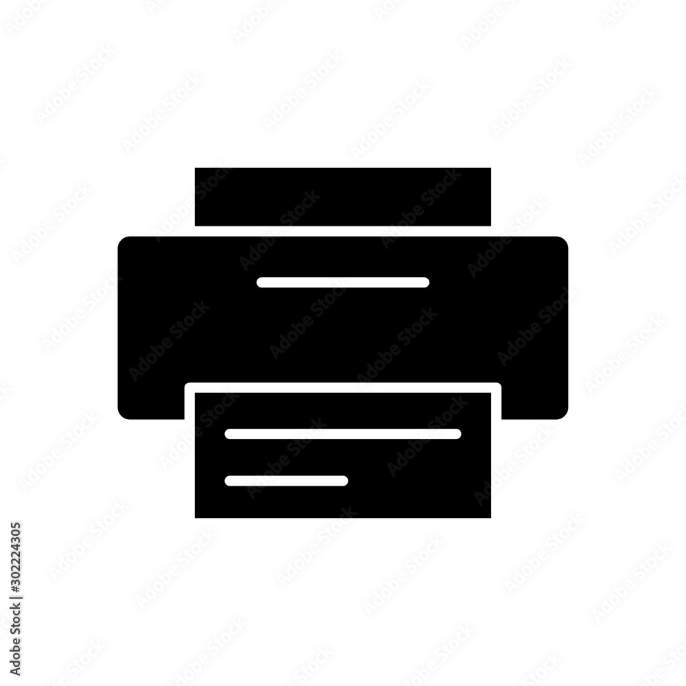 Printer icon line vector design template on white background Printer icon line vector design template on white background