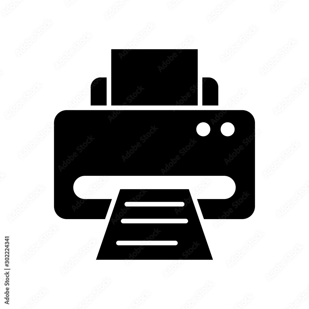 Printer icon line vector design template on white background Printer icon line vector design template on white background