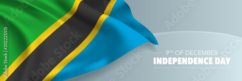 Tanzania independence day vector banner, greeting card.