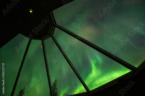 Bild auf Leinwand Finland Saariselka Northern lights aurora