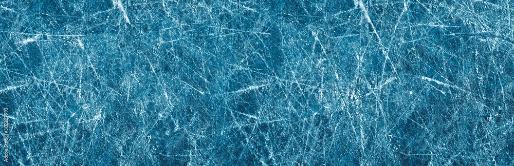 Ice texture on a skating rink, panorama. Big size. Long. Banner. - obrazy, fototapety, plakaty 