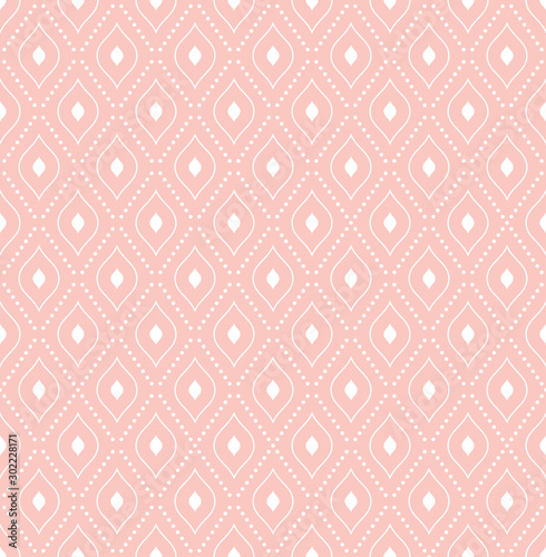 Geometric dotted pattern. Seamless abstract pink and white modern texture for wallpapers and backgrounds
