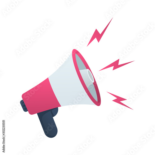 Megaphone icon isolated on white background. Vector illustration flat design. Element for web and mobile applications.