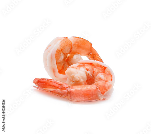 Boiled shrimp isolated on  white background