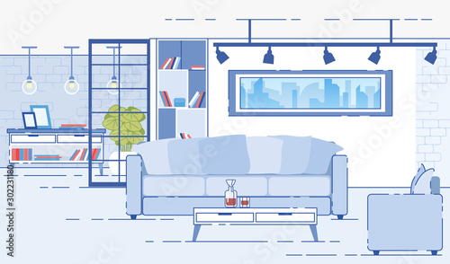 Modern Apartments Comfortable Interior Flat Vector