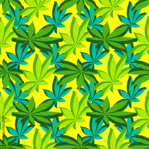 isometric marijuana leafs seamless pattern.