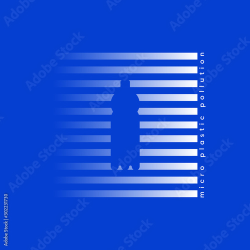 Micro plastic pollution eco problem vector concept.