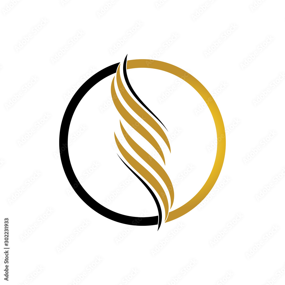 hair wave logo vector icon template - Vector hair wave logo vector icon template - Vector