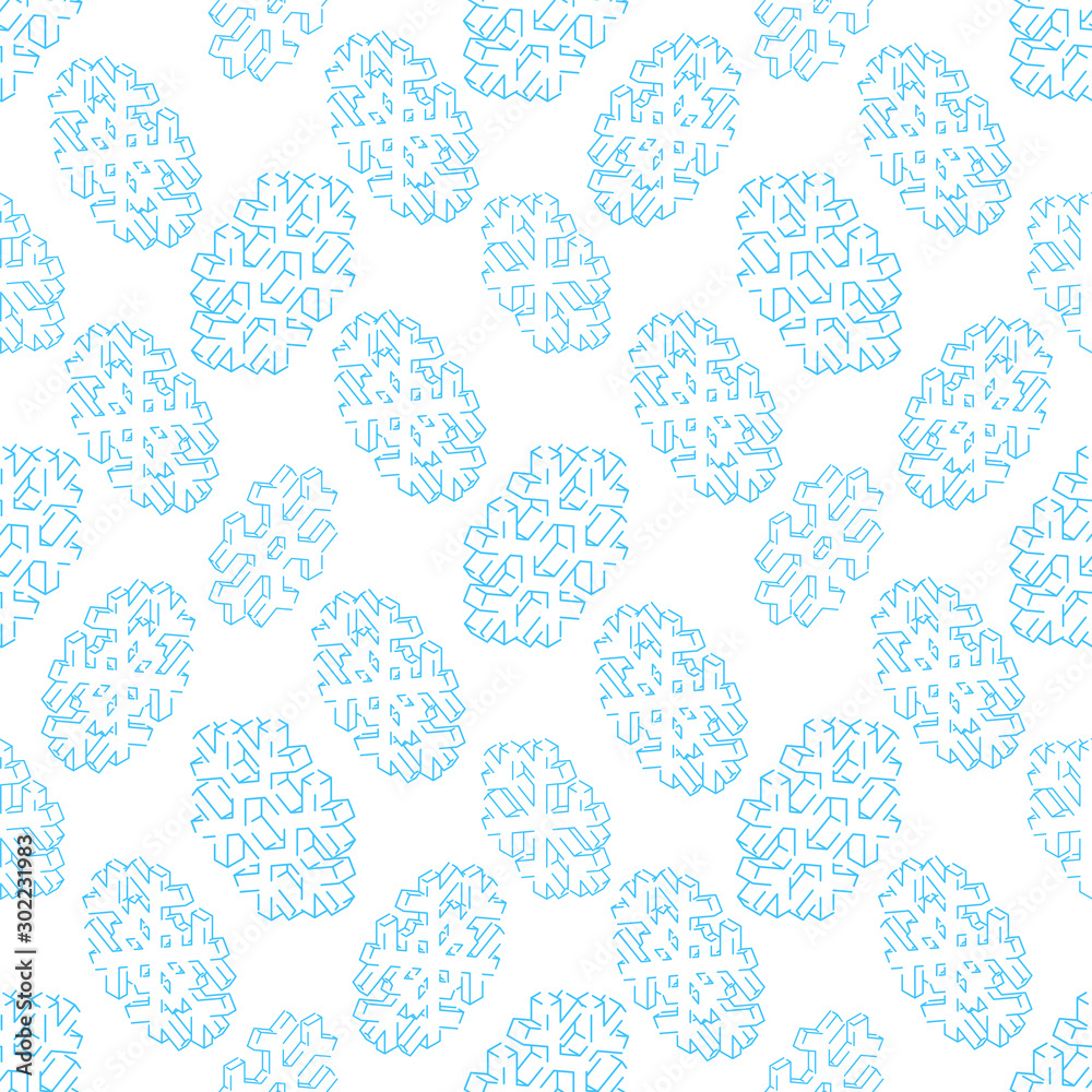 isometric snowflake seamless pattern. isometric snowflake seamless pattern.