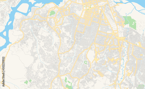 Printable street map of Kinshasa, DR Congo