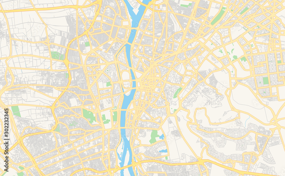 Printable street map of Cairo, Egypt