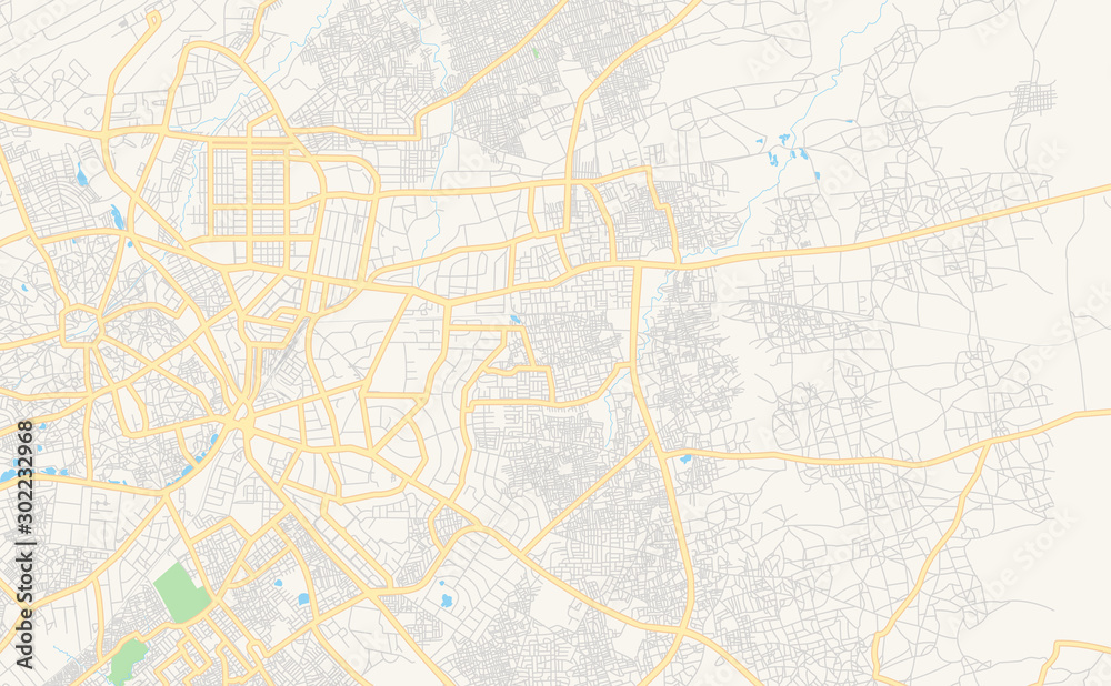 Printable street map of Kano, Nigeria
