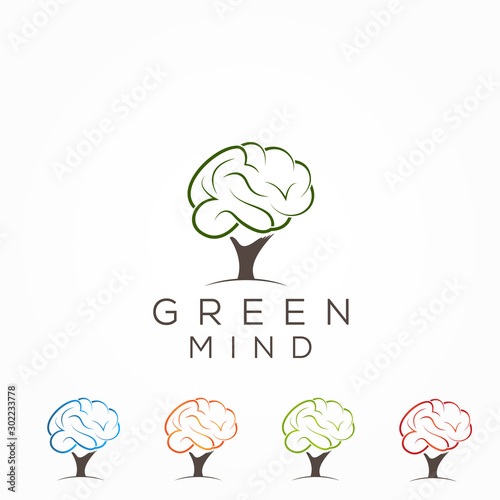 brain and tree logo