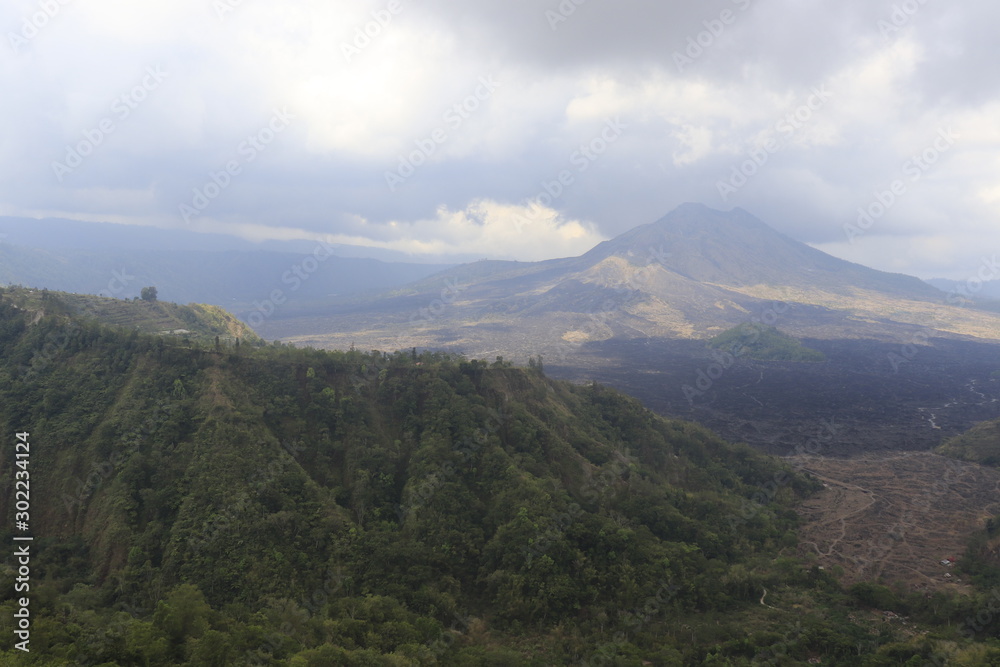 A beautiful view of Kintamani Mountain in Bali, Indonesia.