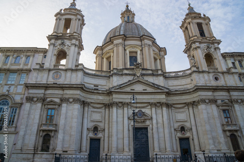 Sant Agnese in Agone from Piazza Navona in Rome  Italy