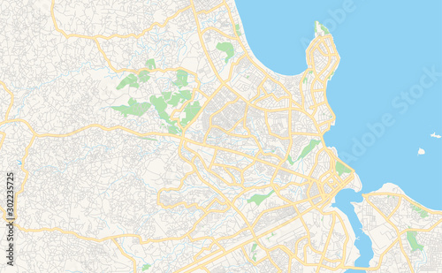 Printable street map of Dar es Salaam, Tanzania