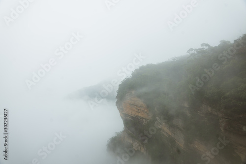 Mist in the Blue mountains in Australia