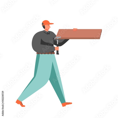 Assembling furniture services vector flat isolated illustration