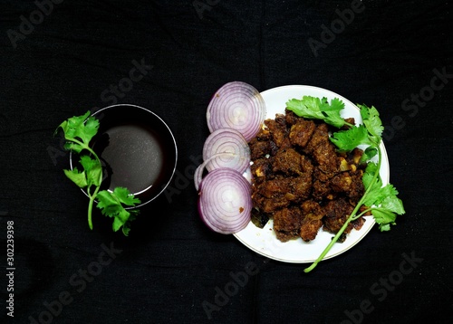 South indian Style Spicy beef fry with black tea