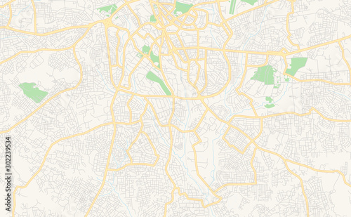 Printable street map of Kumasi  Ghana