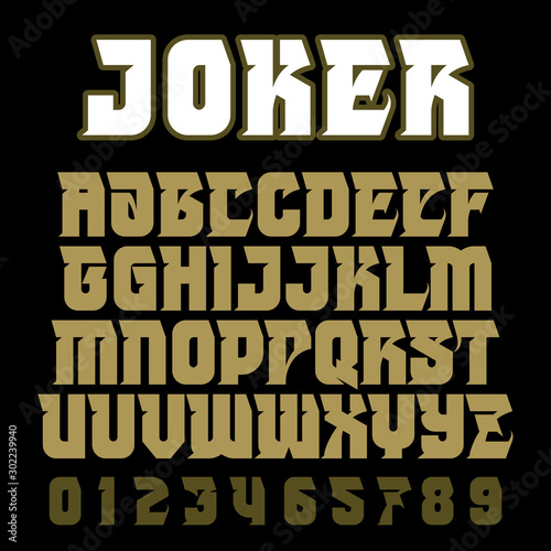 Heavy metal alphabet. Brutal font. Typography for labels, headlines, posters etc. 
