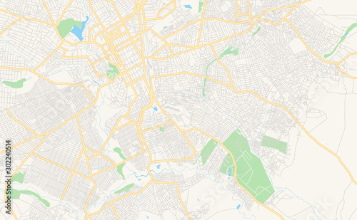 Printable street map of Lubumbashi  DR Congo