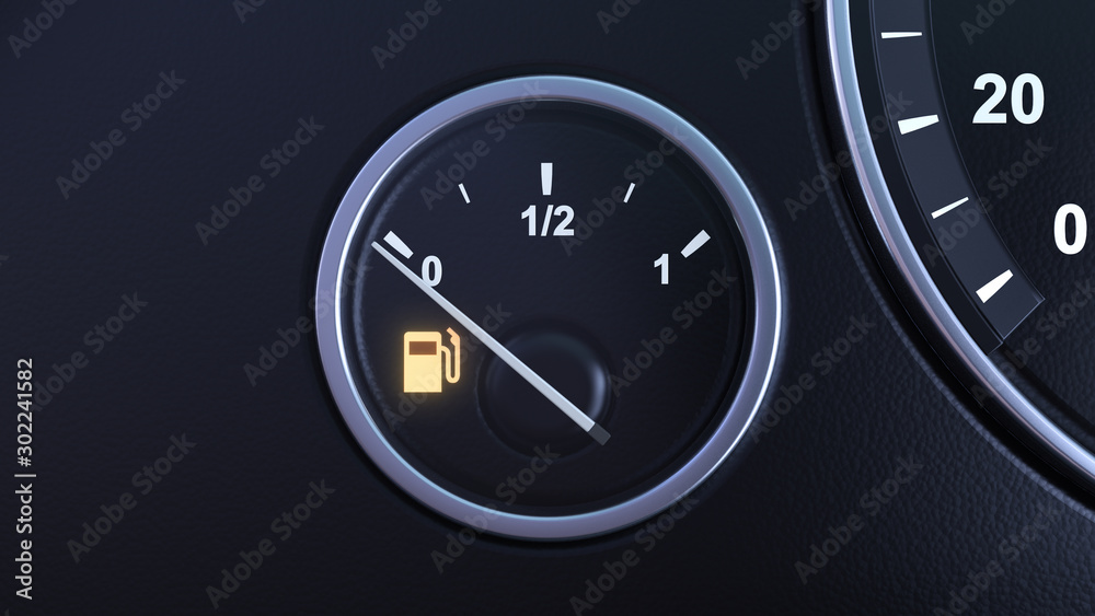 Naklejka premium 3d render fuel tank sensor at zero