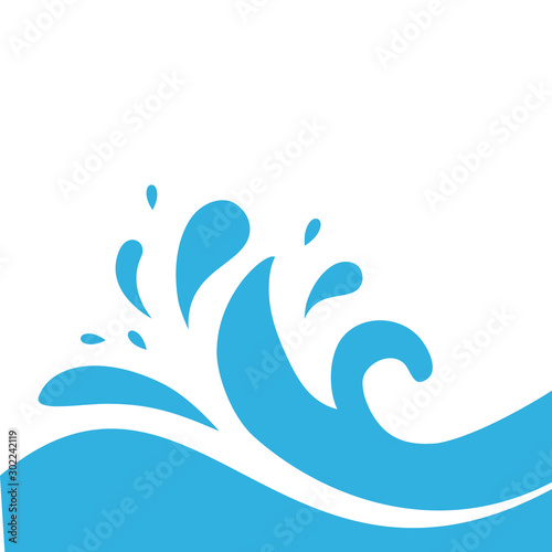 Water Wave Logo abstract design. Milk Logotype concept. Waves Splashing Flat
